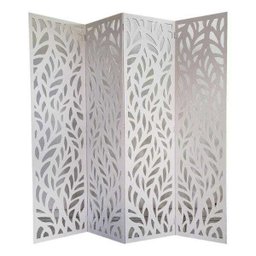 Biombo 4 Folhas 172x180cm MDF Modelo 27 Branco Vazado - 1