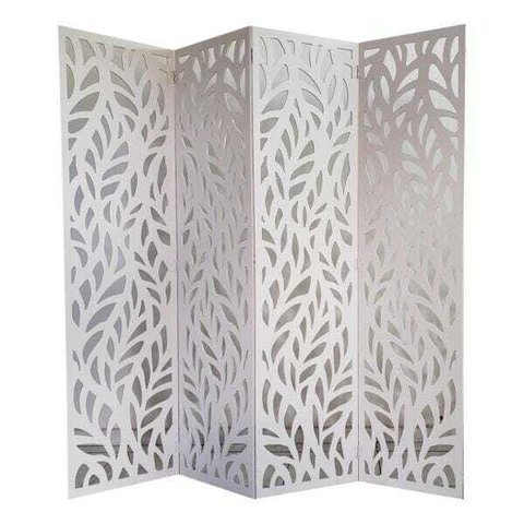 Biombo 4 Folhas 172x180cm MDF Modelo 27 Branco Vazado