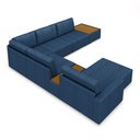 Ver imagem 7 de Sofá de Canto Decorativo Sala de Estar 603cm Modulado Takashi com Chaise Puffs Bouclê Azul Petróleo