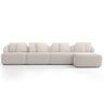 Sofá 5 Lugares com Chaise Direito Sala Living 334cm Arlo F04 Veludo Bege - Lyam Decor - 3