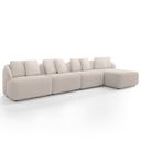 Ver imagem 1 de Sofá 5 Lugares com Chaise Direito Sala Living 328cm Arlo F04 Veludo Bege - Lyam Decor