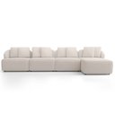 Ver imagem 3 de Sofá 5 Lugares com Chaise Direito Sala Living 328cm Arlo F04 Veludo Bege - Lyam Decor