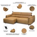 Ver imagem 6 de Sofá Retrátil 4 Lugares Sala 280cm Laurie L08 Couro Camel - Mpozenato