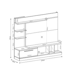 Home Theater Allure Para TV até 60 Polegadas - Nature / Off White - Hb Móveis - 3 Home Theater Allure Para TV até 60 Polegadas - Nature / Off White - Hb Móveis - 3