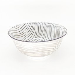 Bowl em Cerâmica Desenho Listras Marrom M - 2
