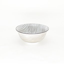 Bowl em Cerâmica Desenho Listras Marrom M - 1