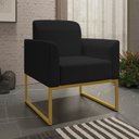 Ver imagem 7 de Kit Namoradeira e 2 Poltronas Decorativas Base Industrial Dourada Maressa A79 Linho Preto - Ibiza