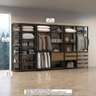 Guarda-roupa Closet Aberto Modulado Estilo Industrial 385x220 Cm 6 Peças Mdp Carvalho Prime - 2