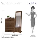 Ver imagem 3 de Cômoda Trento 4 Gavetas Com Espelho - Cedro - Móveis Albatroz