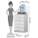 Ver imagem 2 de Cômoda Veneza 5 Gavetas - Branco - Móveis Albatroz