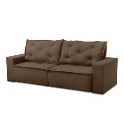 Sofá Retrátil e Reclinável 3 lugares com Molas 1,80m Ana Suede Marrom Adonai Estofados - 5