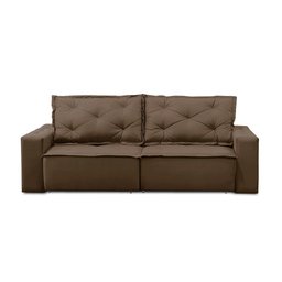 Sofá Retrátil e Reclinável 3 lugares com Molas 1,80m Ana Suede Marrom Adonai Estofados - 4
