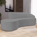 Ver imagem 2 de Sofá 5 Lugares Curvo Sala de Estar Living Firenze Direito D02 Linho Cinza Escuro 300 cm C-416 - Lyam