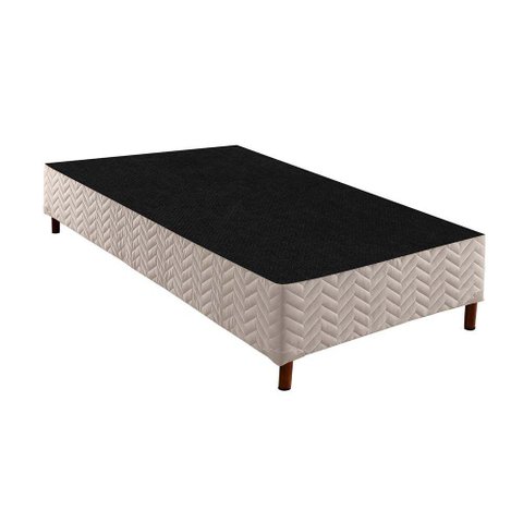 Cama Box Base Universal Solteiro Sommier Rústico Bordado White (88x188x20) - Paropas