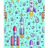 Adesivo papel de parede infantil foguete fundo azul menino - 2