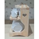 Ver imagem 2 de Suporte Coração P/ 6 Xicaras Café C/ Pires - Madeira Pinus