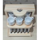 Ver imagem 7 de Suporte Coração P/ 6 Xicaras Café C/ Pires - Madeira Pinus