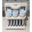 Ver imagem 5 de Suporte Coração P/ 6 Xicaras Café C/ Pires - Madeira Pinus