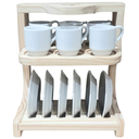 Ver imagem 1 de Suporte Coração P/ 6 Xicaras Café C/ Pires - Madeira Pinus