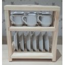 Ver imagem 4 de Suporte Coração P/ 6 Xicaras Café C/ Pires - Madeira Pinus