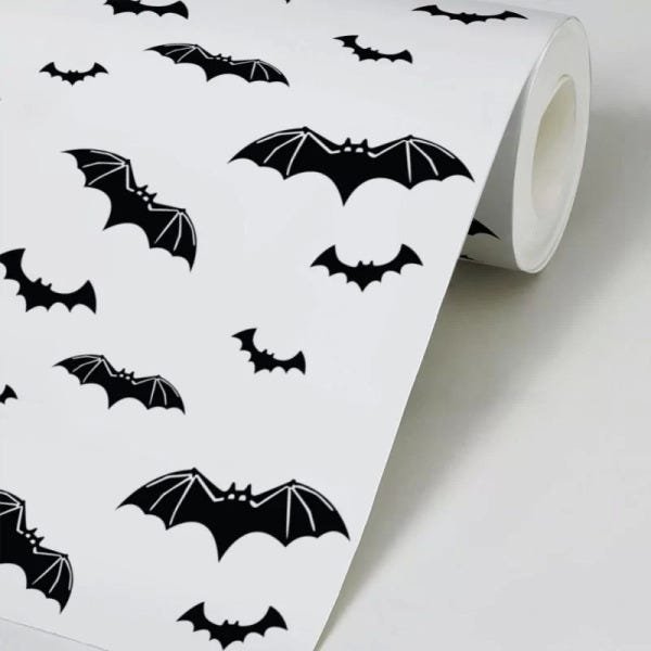 Adesivo papel de parede menino desenho morcego morcegos - 2