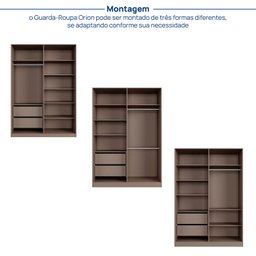Guarda-roupa 4 Portas Reflecta com Led 100% Mdf Orion Cabecasa Madeiramadeira - 4