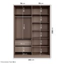 Ver imagem 3 de Guarda-Roupa Planejado 4 Portas Reflecta com LED 100% MDF Orion CabeCasa MadeiraOriginals Marrom/Mocha