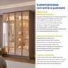 Guarda-roupa 4 Portas Reflecta com Led 100% Mdf Orion CabeCasa MadeiraOriginals - 13