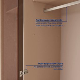 Guarda-roupa 4 Portas Reflecta com Led 100% Mdf Orion Cabecasa Madeiramadeira - 7