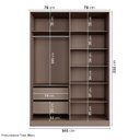 Ver imagem 3 de Guarda-roupa 4 Portas Reflecta com Led 100% Mdf Orion CabeCasa MadeiraOriginals