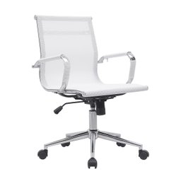 Kit 6 Cadeiras de Escritório Diretor Eames em Tela - Branca - 2