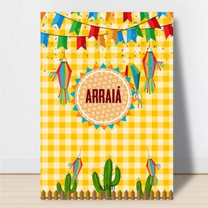Quadro Decorativo Festa Junina Arraia Família São João Placa 28x20 Est3