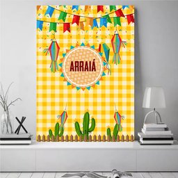 Quadro Decorativo Festa Junina Arraia Família São João Placa 28x20 Est3 - 2