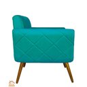 Ver imagem 3 de Namoradeira Decorativa Estofada Para Salão de Beleza Isabella Suede Azul Turquesa - LM DECOR