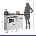 Ver imagem 6 de Balcão para Cooktop 5 Bocas Violeta 2 Portas MDP 114cm Branco Kaiki Móveis