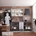 Ver imagem 6 de Armário de Cozinha Compacta 4 Peças com Vidro e Tampo Cooktop Agatha Luciane Móveis