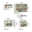 Ver imagem 2 de Armário de Cozinha Compacta 4 Peças com Vidro e Tampo Cooktop Agatha Luciane Móveis