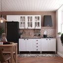 Ver imagem 1 de Armário de Cozinha Compacta 4 Peças com Vidro e Tampo Cooktop Agatha Luciane Móveis