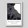 Quadro Mapa Buenos Aires - 30x20cm - Moldura Padrão Branco - 1