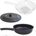 Ver imagem 3 de Frigideira Com Tampa E Cesto Para Fritura 2,7l Frigideira Esmaltada 3 Em 1 Fritadeira
