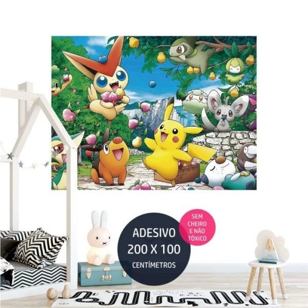 Papel De Parede Adesivo Pokemon 1m