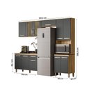 Ver imagem 4 de Armario de Cozinha com Balcão Fit com 11 Portas e 1 Gaveta Freijo/chumbo