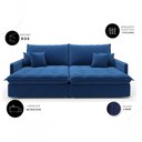 Ver imagem 4 de Sofá-Cama Maldivas 5 Lugares Retrátil e Reclinável 230cm Azul Marinho Cia Lar