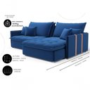 Ver imagem 2 de Sofá-Cama Maldivas 5 Lugares Retrátil e Reclinável 230cm Azul Marinho Cia Lar