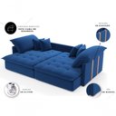 Ver imagem 5 de Sofá-Cama Maldivas 5 Lugares Retrátil e Reclinável 230cm Azul Marinho Cia Lar