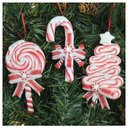 Ver imagem 1 de Kit 9 Enfeites Pendentes Rosa para Árvore de Natal