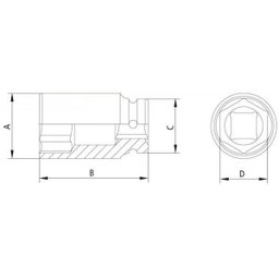 Soquete de Impacto Sextavado Longo 110mm Encaixe 1" Tramontina PRO - 2