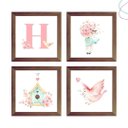 Ver imagem 3 de Quadros Decorativos Infantil Aquarela Flor Passarinho:branca