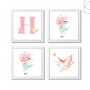 Ver imagem 1 de Quadros Decorativos Infantil Aquarela Flor Passarinho:branca