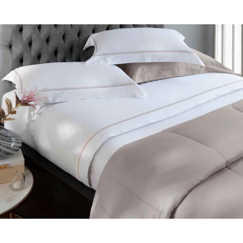 Jogo Cama 4 Peças King Bordado Dubai Branco/Roses Kacyumara